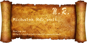 Michalek Rápolt névjegykártya
